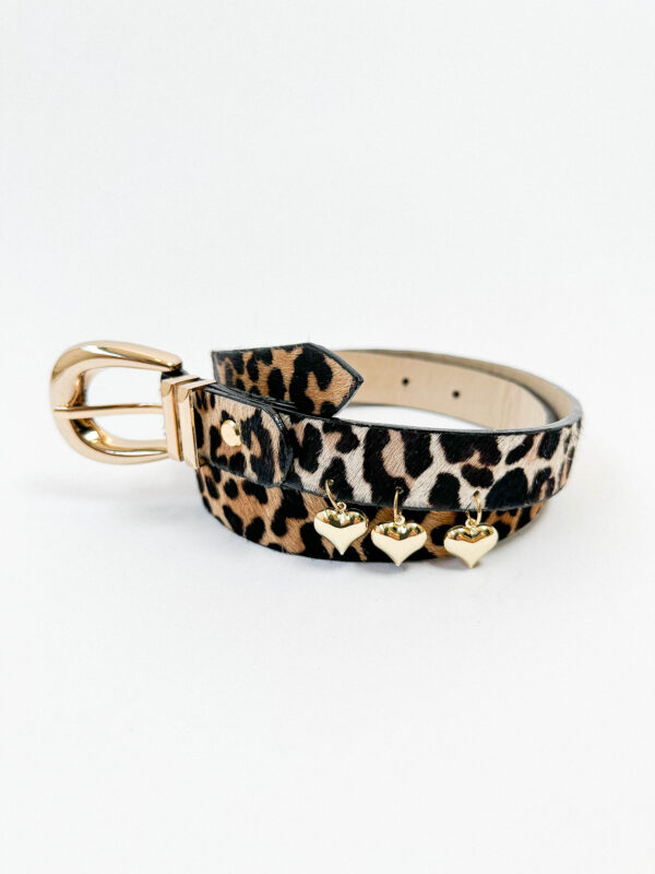 Cinturón corazón animal print leopardo