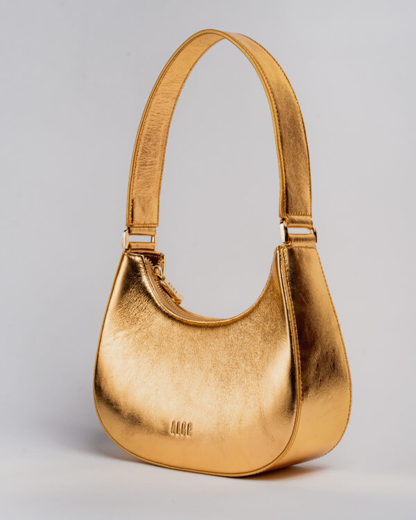 Bolso media luna dorado